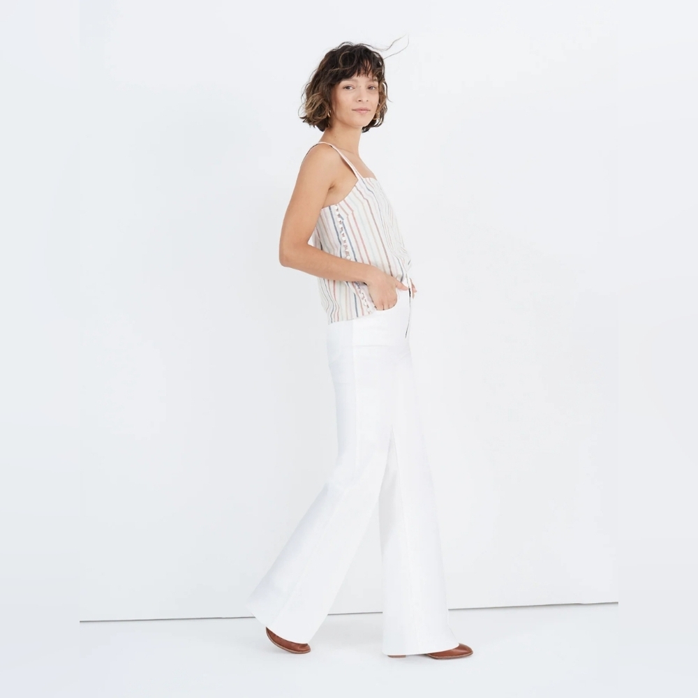 Madewell 11" High Rise Flare Jeans Tile White Size 31